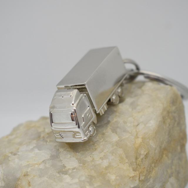 container truck driver silver tone keychain.jpg